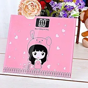 VENJA (LABEL) Body Weighing Machine | Tempered Glass LCD Display Digital Body Weight Scale For Human Body | Health Body Fat Weight Bathroom Scale for Men, Women (Multicolor/Print)