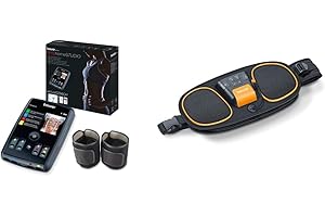 Électrostimulateur Musculaire Professionnel Beurer EM 95 | Appareil Homestudio EMS Haut De Gamme & EM 39 Appareil d'électrostimulation 2 en 1 des muscles abdominaux et dorsaux, ceinture EMS