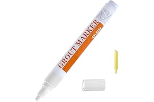 Topspitgo Stylo Joint Carrelage Marqueur pour Joints de Carrelage de Sol Salle de Bain et de Cuisine Murs pour Rénovation Restauration (Blanc)