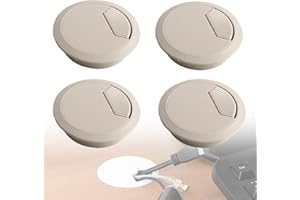 BQRKOTM 4 Pezzi Passacavi Scrivania, Passacavi per Scrivania Rotondi, 60MM Incastrare Copri Foro di Copertura, Tappo Passa Cavi e Fili per Tavoli, Per Casa e Tavolo ddell’ufficio (Marrone Chiaro)