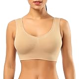 SIMIYA Super Comfort Bra, Womens Sports Bras Removable Pads Plus Size Sleep Bras for Girls in Yoga Bralette Leisure Stretch C