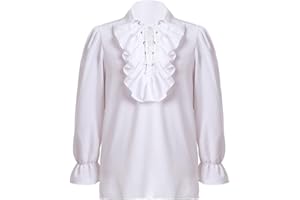 COSDREAMER Uomo Camicia Medievale Pirata Top Camicetta da poeti da Rinascimentale, Costume