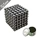 Produktbild Grapes Garden Magnete Kugeln Magnete Stark Mini 216 Kugeln Durchmesser 5MM DIY Kreative Ball mit Magnet Entwickeln Intelligenz Stressabbau Spielzeug Stress Killer mehrfarbig für Home Desktop Office School (Schwarz, 5MM)