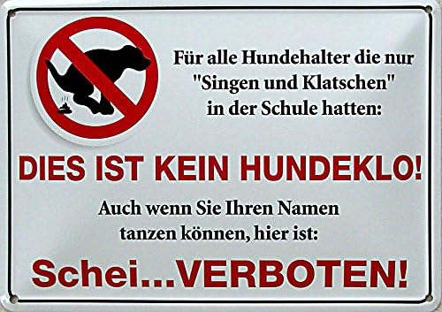 This Is No Dog Poop Tin Sign, 15 x 11 cm