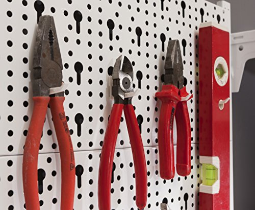 Element System Werkzeuglochwand aus Metall, Heimwerker-Grundset inklusive Schrauben und Dübel, weiß, 11300-00005 - 5