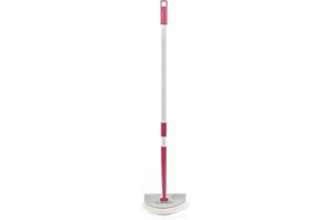Kleeneze KL076533EU7 Extendable Handle Multipurpose Bathroom Cleaner Mop, Pointed Head, Perfect for Showers, Mirrors and Tiles, Grey/Pink
