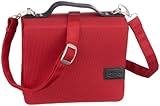  SchoenfelderSkin, Buchhüllen-Tasche mit Buchstuetze und Tragegurt in Material Nylon/Leder, Rot