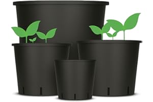 Weedness Pot de Fleurs Rond 19 litres 32 x 30 cm Noir pour l'intérieur et l'extérieur - Pot de Plantes Angulaire pour Balcon et Jardin