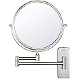 NiceVue Wall Magnifying Mirror Shaving Bathroom Mirror Folding Double Wall Mount Mirror with 10x Magnification,8 Inch Mountable, Nickel Finished