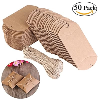 NUOLUX Boîtes de bonbons en papier kraft pour la décoration de mariage 50 pièces