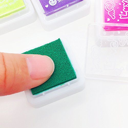 24 Farben Stempelkissen Set, ApoGo Stempel Tinte, Tinte Pads Stempel, Stamp Pad Fingerdruck fuer Papier Handwerk Stoff, Fingerabdruck ,Scrapbook, Malerei ,Mehrfarbige - 5