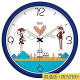 WIHY Leise Seiko Wanduhr Quarz Batterie Mode Präzision modernes Geschenk Uhr Digital Art Zeichnung Quarzuhr Home Wanduhr, 13 Zoll, Basic Sapphire Blue - Pin-651,