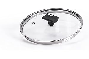 Moneta Nova Couvercle en Verre Trempé avec Rebord en Silicone, Base de Protection, Compatible Lave-Vaisselle, 24 cm