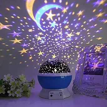STOCKCLUB Romantic Sky Star Master Night Projector Lamp with USB Multi Colour 4 LED Rotation Baby Sleep Lighting USB Lamp Led Projection for Diwali Decor,Kids Room, Home Decor -Multicolour
