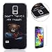 Produktbild Samsung Galaxy S5 Mini Hülle,Samsung Galaxy S5 Mini Etui,CaseHome Netter Karikatur-Bär Don't Touch My Phone Quote Entwurf Weiche TPU Ränder SchutzSchutzhülle mit Bändselloch Leichte kratzfeste stoßdämpfende Schutzhülle