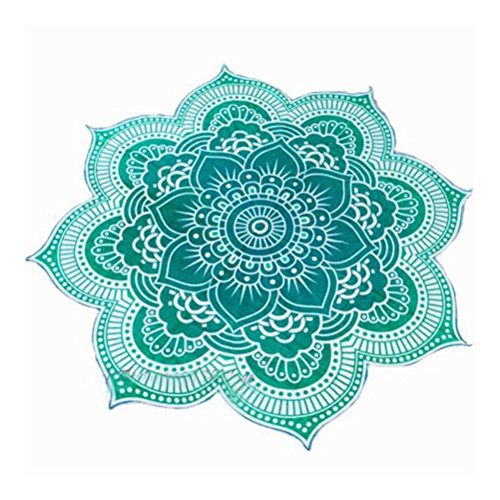 Pixnor Mandala Runde Lotus Strand werfen Gobelin Decke Wolldecke Hippie Boho Zigeuner Tischdecke Strandtuch Runde Yoga Matte grün
