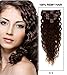 Produktbild Große Förderung! Romantic Angels® Clip In Extensions Deep Curly Echthaar Set 7 teilig 70g Haarverlängerung 50 cm dunkelbraun#2