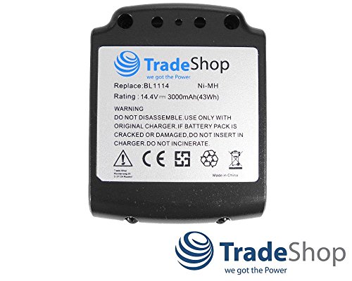 Hochleistungs Li-Ion Akku, 14,4V / 3000mAh ersetzt Black&Decker BL1114 BL1314 BL1514 LB16 für LDX116C LDX120C LDX120SB LGC120 LMT16SB-2 LST220 MFL143K EPL148 SSL20SB SSL20SB-2 - 4