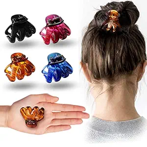 Sanas 2 Pc Octopus Clip For Convenient And Lasting Use For Womens Hair, Korean Clutchers Transparent Glossy Finish Hair Clutch Hair Clip Hair Claw Clips Plastic Clutchers - Pack of 2