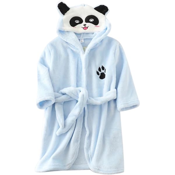Peignoir à Capuche Enfant 6 Ans – Flanelle Douce, Mignon, Pour La Nuit Ou Le Bain