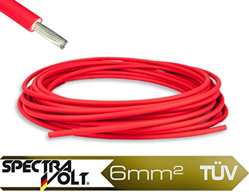 6mm² PV Solar Kabel in rot - Solarkabel - Kupferkabel für Solarmodule - Meterware - solarXXL