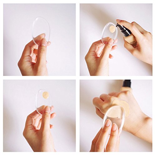Silikon Make-Up Schwamm 2er Pack | Puderquaste & Beauty Sponge | Kosmetik & Schminke Transparent für Gesicht und Körper Waschen | Original Marken-Design (2x Schwamm) - 3