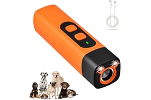 AVCXEC Bark Shield Anti Barking Device for Dogs, 25FT Dog Barking Deterrent Devices with LED Flashlight 2 in 1 USB Stop dog barking Device Ultrasonic Dog Barking Device for Small Medium Large Dogs