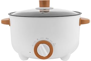 ESYOGEN Elektrischer Kochtopf Hot Topf 220V 3L Multifunktions Bratpfanne Antihaft Grill,3-stufig Temperaturregelung,für Home Office Party Küche Dorm Kochen,Weiß