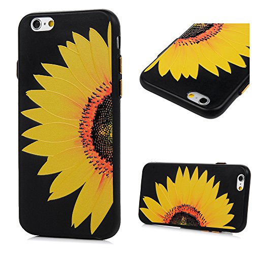 iPhone 6/iPhone 6s Hülle Badalink iPhone 6/iPhone 6s UltraSlim Schutzhülle TPU Sonnenblume Handyhülle Silikon Case Cover Handytasche Anti-Rutsch Kratzfest Handyhülle Flipcase