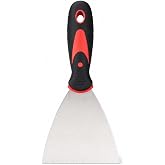 Orret Home Paslanmaz &Ccedil;elik İnşaat Spatulası Plastik Saplı Macun Spatulası Al&ccedil;ı Boya Kazıma Duvar Tamir Spatulası 100 mm