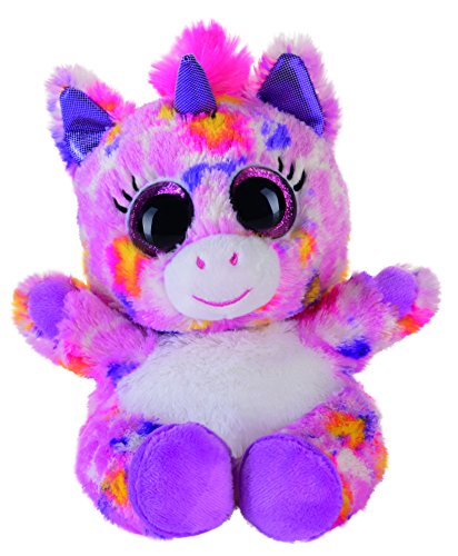 Heinrich Bauer 14228 - Blickfänger lashy Unicorno di Peluche Animale, Glitter, 15 cm, Rosa/Bunt