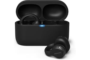 Philips TAQ2000BK auricolari ear-cuff True Wireless open-ear Multipoint Bluetooth - 28 ore di riproduzione, Ricarica tascabile, Chiamate chiare per spostamenti ed allenamento - Nero