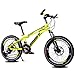 Produktbild TLMYDD Kinderfahrrad 7-10-14 Jahre Alter Junge Mountainbike 18/20 Zoll Schaltkinderwagen Fahrrad aus Kohlenstoffstahl, Blau/Gelb/Rot/Orange (Color : 20 inch Yellow)