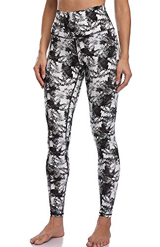 NIBESSER Femme Pantalon de Sport Imprime Floral Slim Legging Elasticite Elevee Respirant Skinny Sechage Rapide pour Yoga Pilate