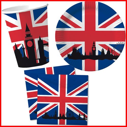 20 Servietten * Großbritannien * für Party und Geburtstag von DH-Konzept // Party Fete Set UK GB England Union Jack Napkins Papierservietten - 2