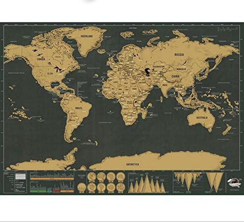 Atwood Wood Scratch Off World Map Poster for Travelers Perfect Gift