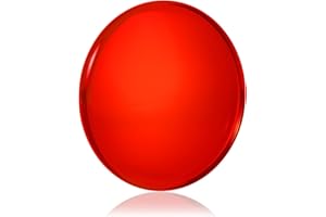 LOQATIDIS Base supérieure de Rotation en Verre Optique, Cristal Double concave, diamètre 120mm, épaisseur 14mm, Lisse, Faible frottement, Prolonge Le Temps de Rotation (L, Rouge)