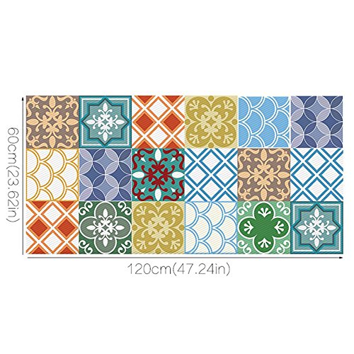 Preisvergleich Produktbild JHYS 3D Abnehmbar Rutschfest Wasserdicht Köper PVC Material Selbstklebend Applikationen Boden Wandaufkleber Mehrfarbig Drucken Muster Marokko Stil