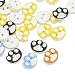 Produktbild PandaHall gedruckte hoelzernen knoepfe, 2-hole, hund pfote drucken, gefaerbt, gemischte farbe, 14x17x4mm, loch: 2mm verkauft per 50 Stueck