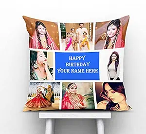 DreamVio Photo Cushion/Pillow for Gift to Husband,Wife,Mother,Father,Girl, Boy,Best Friend on Birthdays,Valentine,Rakhi with Filler. Size:- 12x12 inches, Colour:- Multi, Style 31