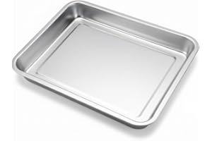 Bandeja de Horno 45×35 cm (medida real 44,5×34,5×4,8 cm) Acero Inoxidable 304/430, Borde Reforzado, Apta Lavavajillas – LooKtheChange