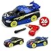 Produktbild BeebeeRun Montage Spielzeug Autos, 26 Stück 2 In 1 DIY Kinder Gebäude Spielzeug, Elektrisches Rennwagen Set mit Lichtern und Musik und Drill-Sound für Kinder
