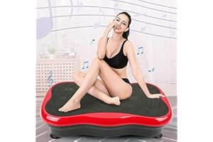 XDAILUYYDS Plateforme Vibrante Fitness, Plaques de Vibration avec Télécommande et Bande Élastique, Plateforme Oscillante de la Maison avec Haut-Parleur Bluetooth, Charge Maximale 120kg