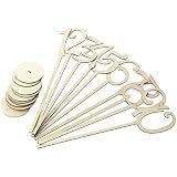 OULII 1-10 Hochzeit Tischnummern Halter Basis für Hochzeit Startseite Dekoration 10ST (Holz Farbe) - 2