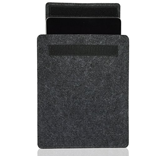 iPad Air/Air2 Tablet Schutzhülle Tasche Case Sleeve aus Filz, Etui – 26×19 cm 10 Zoll Smartcover geeignet, auch für Galaxy Tab A (Anthrazit) - 6