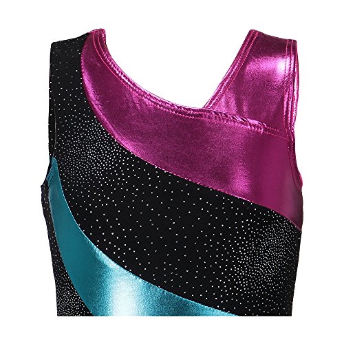 Einteilige Regenbogen-Streifen Ballett-Ballettröckchen-Tanz-Athletische Gymnastik-Trikotanzug für kleines Mädchen - 4