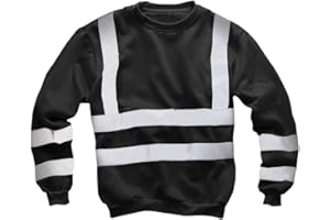 LIZZIE JACOBS Hi-Viz Fleece-Pullover mit Rundhalsausschnitt, hohe Sichtbarkeit, Sicherheit, Arbeit, super weich, warm, kuschelig, Fleece-Oberteile