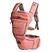 Bebamour Cotton Baby Carrier Sling Wrap with Detachable Baby Carrier Hip Seat (Pink)
