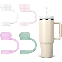 10 Copri-Cannuccia In Silicone Per Stanley Cup 40oz - Cactus, Margherite, Arcobaleno - Diametro 10mm