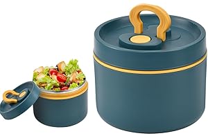 Kleemeiero Contenitore Termico per Alimenti da 650 ml Porta Pranzo Termico in Acciaio Inossidabile Scatola Termica per Alimenti con Cucchiaio Porta Pranzo Termico per Yogurt Pranzo Zuppa Porridge, Blu